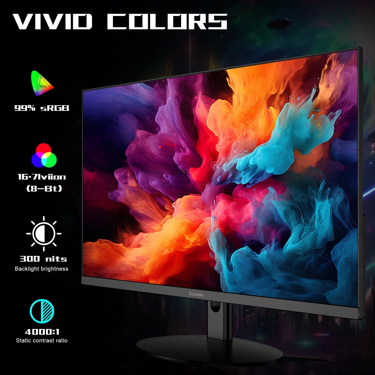 27Inch Ultra Thin 100Hz Gaming Monitor, 3-Side Borderless FHD (1920X1080P) Computer Monitor, Screen PC Computer for Office, 1Ms MPRT, Freesync,Built-In 2*Speakers, HDMI