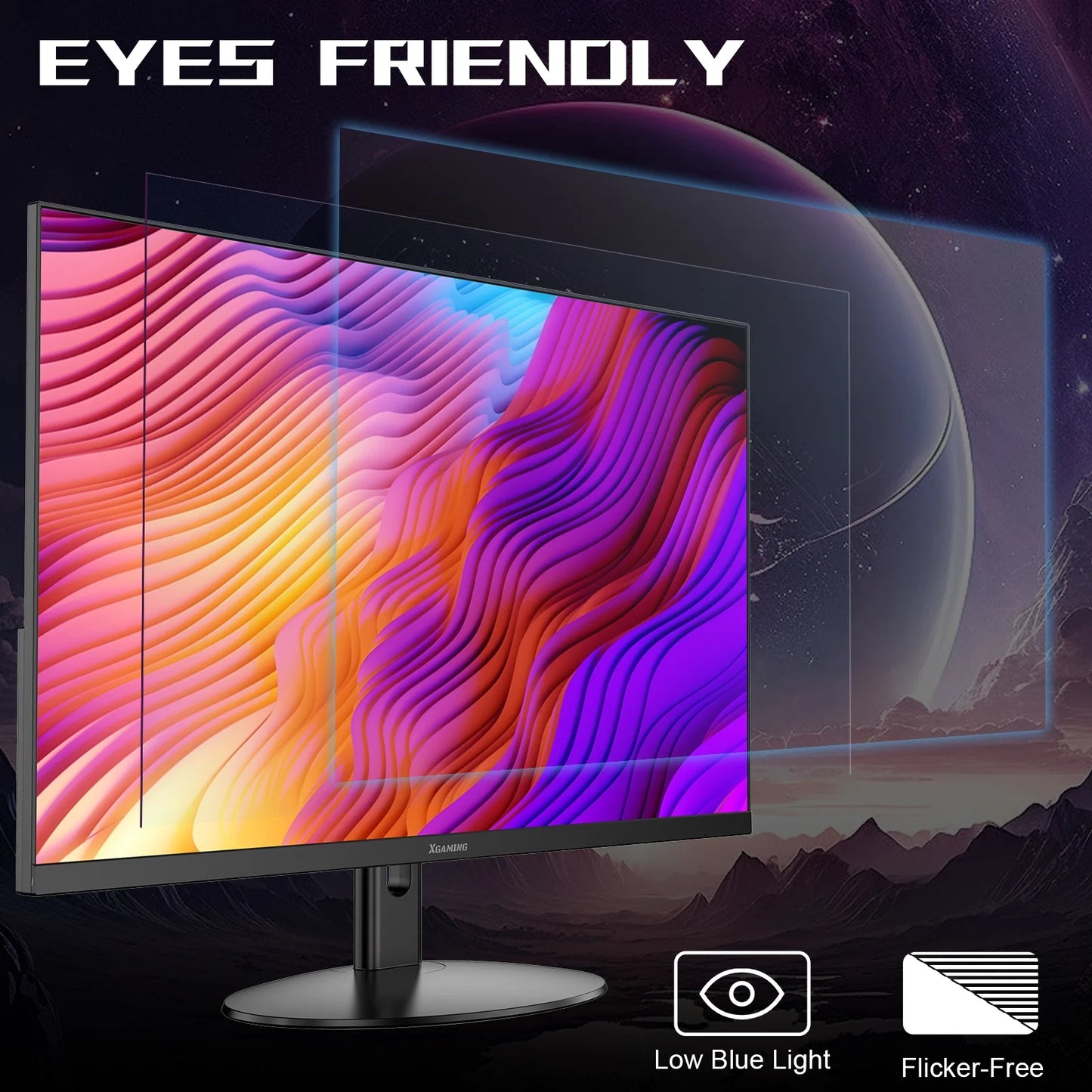 27Inch Ultra Thin 100Hz Gaming Monitor, 3-Side Borderless FHD (1920X1080P) Computer Monitor, Screen PC Computer for Office, 1Ms MPRT, Freesync,Built-In 2*Speakers, HDMI