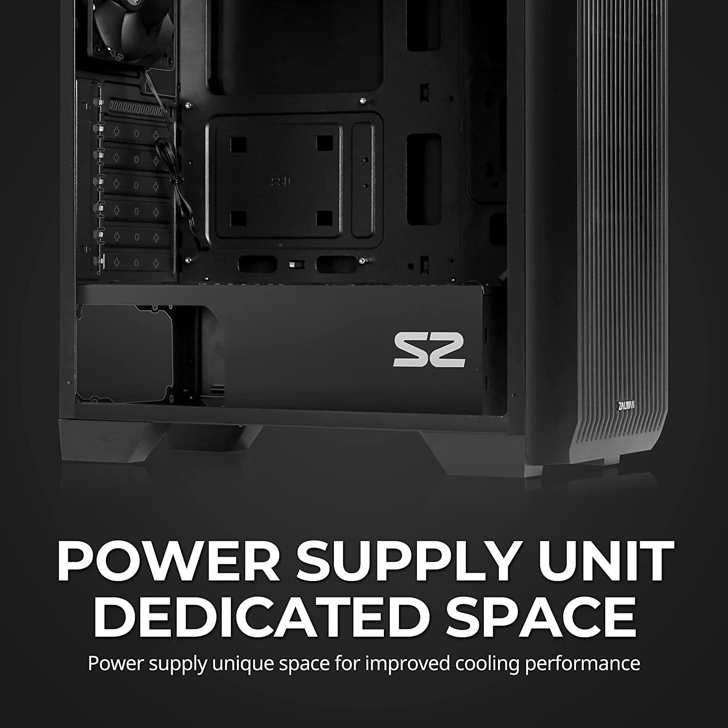 - S2 - ATX Mid-Tower PC Case - Full Acrylic Side Panel - Mesh Front Panel - 3X Case Fan 120Mm Pre-Installed, Black