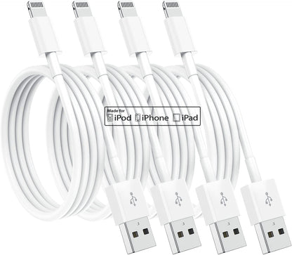 4 Pack [Apple Mfi Certified] Apple Charging Cables 3Ft, Iphone Chargers Lightning Cable 3 Foot, Fast Iphone Charging Cord for Iphone 14/14Pro/13/13Pro/12/11/11Pro/11Max/ X/XS/XR/XS Max/8, Ipad(White)